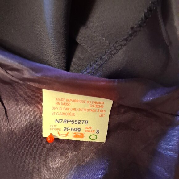 Vintage Jones New York Purple Blue Maxi Dress VTG Elegant Sleeveless Gowns - Picture 11 of 13